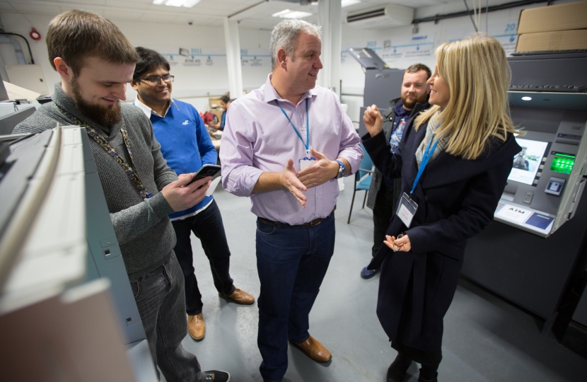 Esther with Apprentices at Barclays Tech Hub