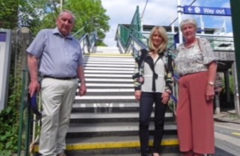 Esther with local campaigners, David Pinscombe and Sheila Rovira