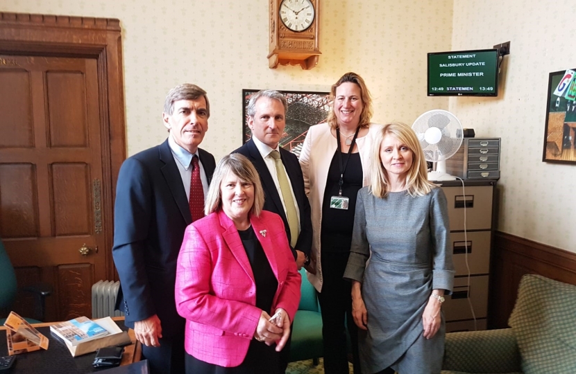 Esther with Secretary of State, Damian Hinds and fellow MPs. David Rutley, Fiona Bruce and Antoinette Sandbach