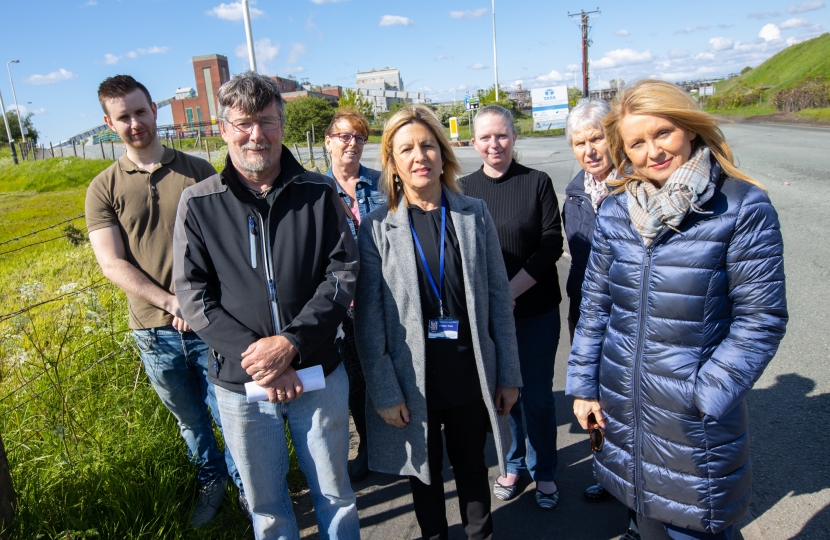 Esther McVey MP, Cllr Helen Treeby and local residents