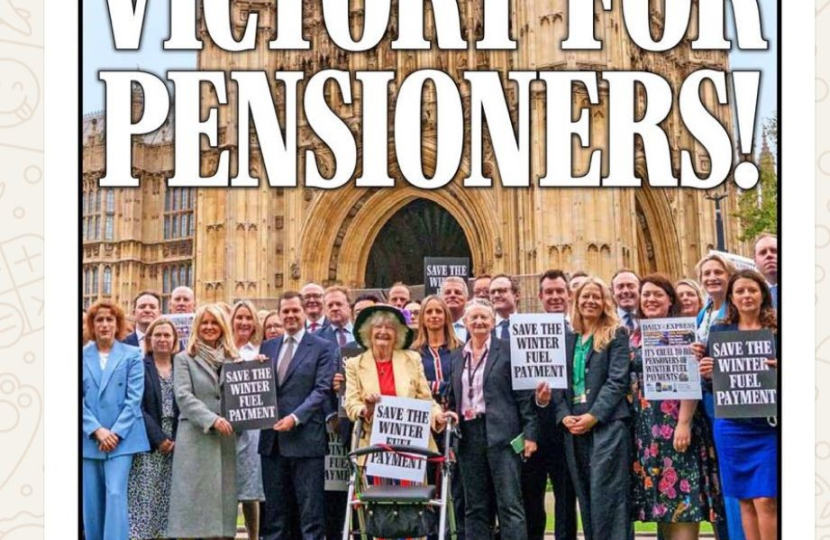 Victory for Pensioners front page of Daily Express