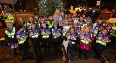 Pupils from Lostock Gralam Primary School with their selection boxes!