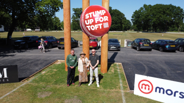 Esther in front of the wickets