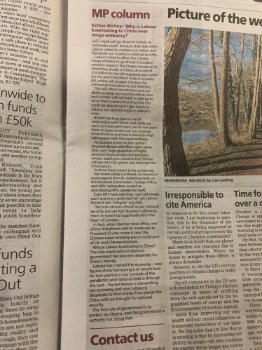 Esther's column in Knutsford Guardian
