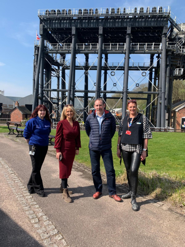 Esther at the boat lift